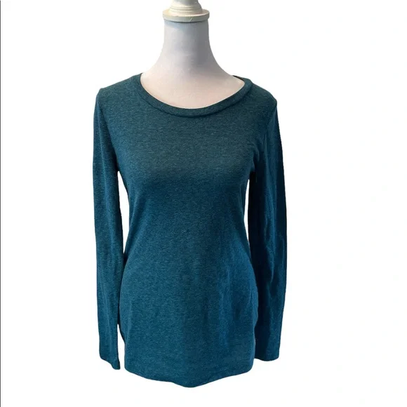 Mossimo Women’s Long Sleeve Round Neck Teel & Gray Speckled Shirt Size Small - Picture 1 of 10